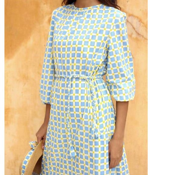 Monsoon and Beyond Lexi Midi Dress In Fontainhos Blue Size S - Picture 9 of 9